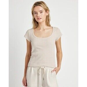 Splendid Selena Stripe Short Sleeve Tee Medium Ribbed Basic Capsule Minimalist